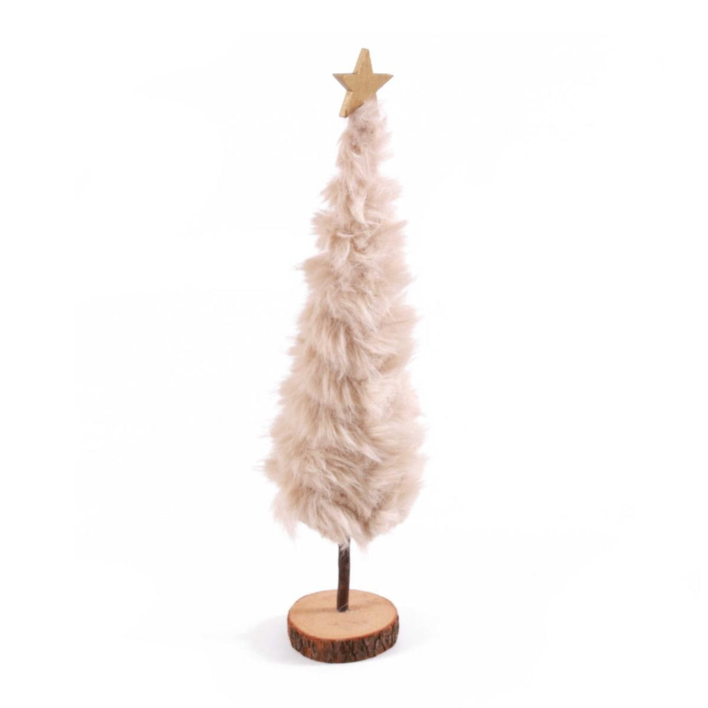 Albero in peluche beige, Ø8,5H44 cm