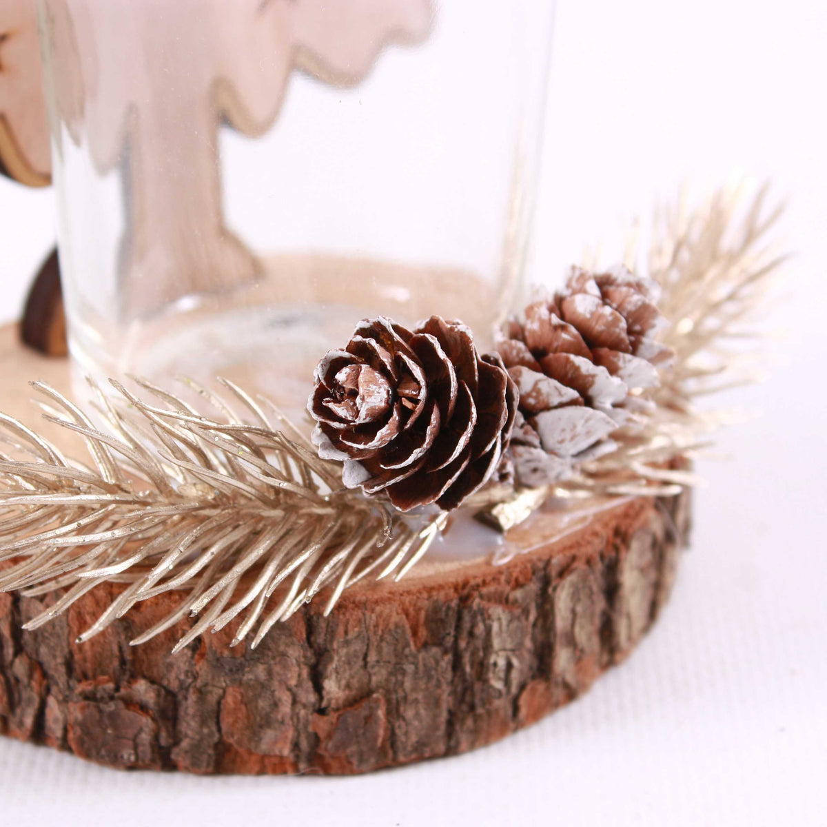 Portacandela natalizio in mdf, Ø13H15 cm (kit da 5)