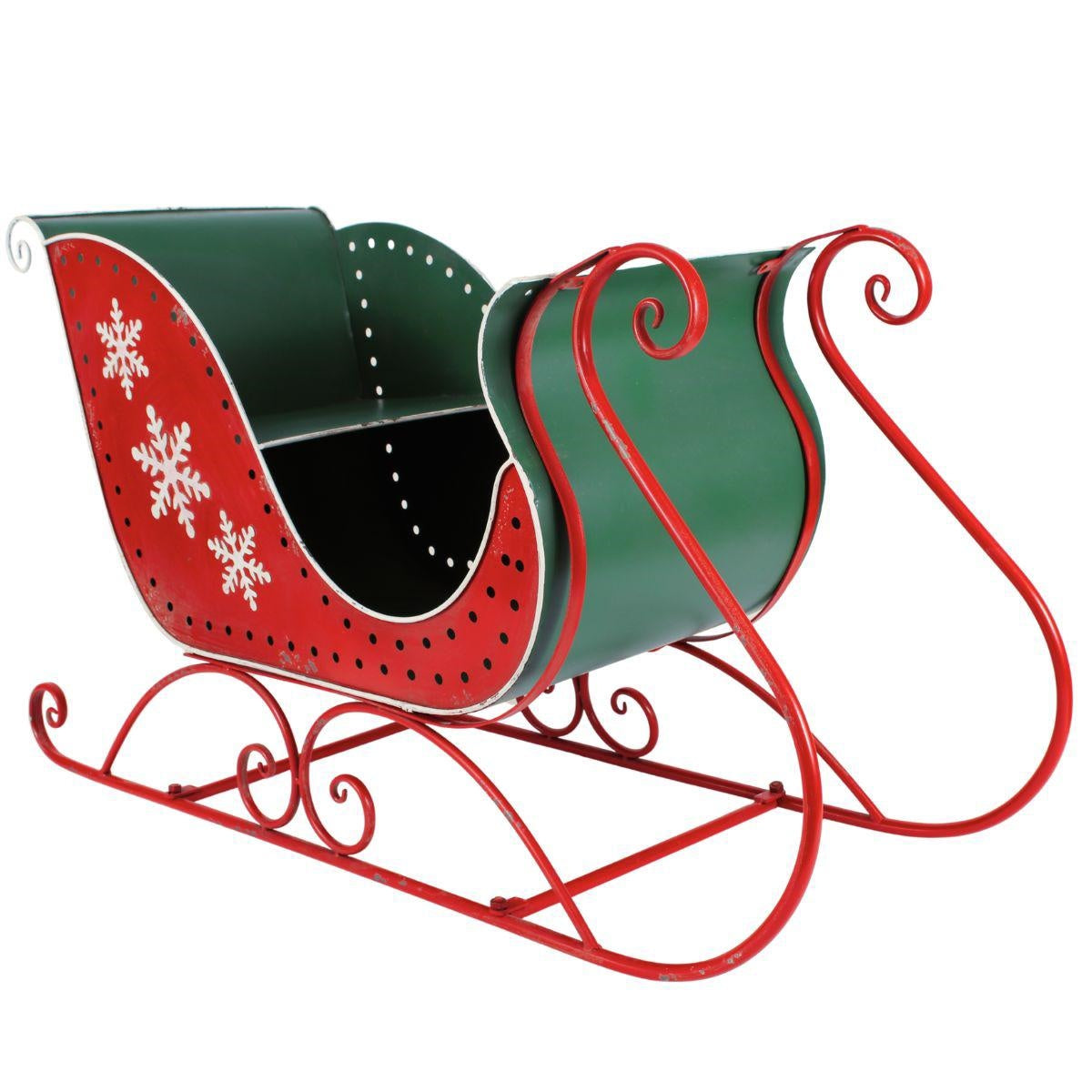 Slitta metallo rossa, 112x40x63 cm