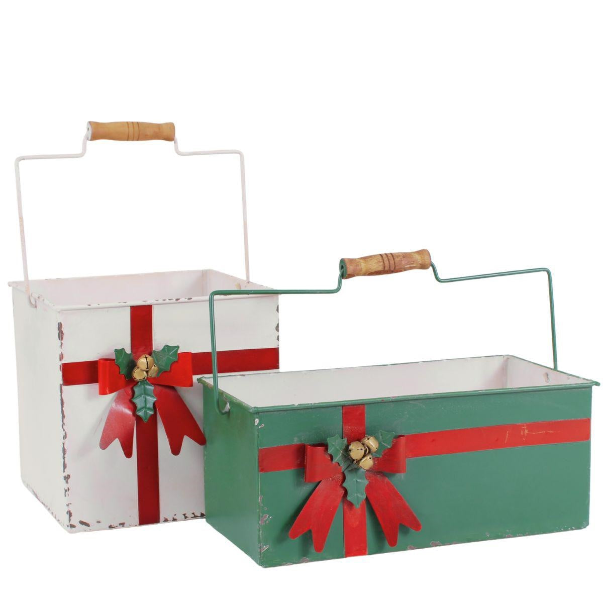 Vaschette metallo pacco regalo, 20x20x20+30x13x13 cm