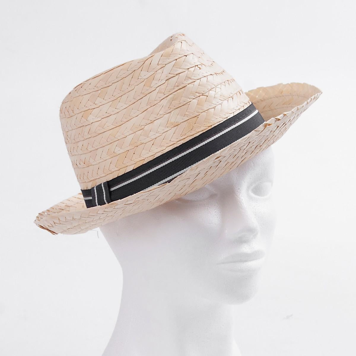 Cappello da uomo in palma con nastro, taglia 57 (kit da 5)