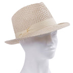 Cappello in fibre naturali panna modello Cubano, taglia unica (kit da 3)