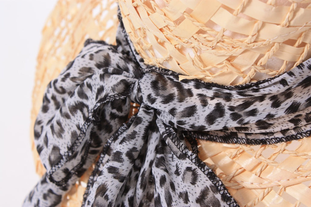 Cappello da donna in paglia con nastro, taglia 57 (kit da 3)