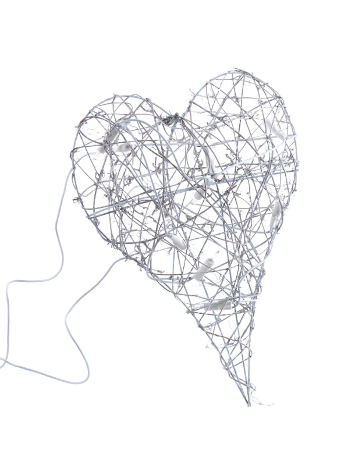 Decorazione cuore con luci, 32X38 cm (kit da 3)