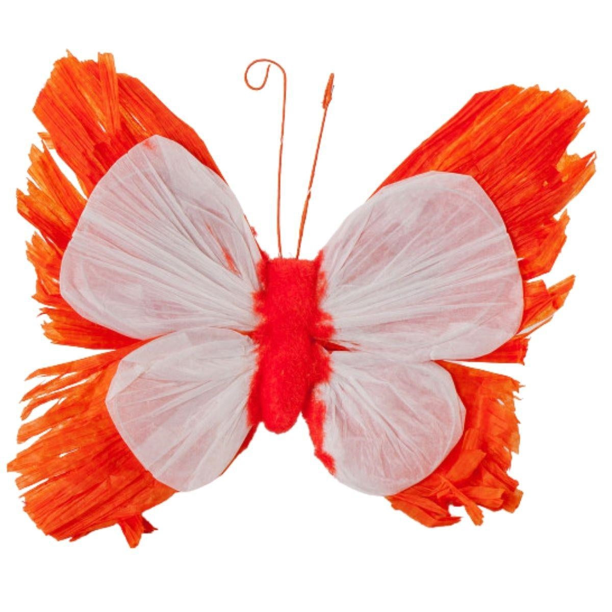 Farfalla decorativa in carta arancione, 20 cm (kit da 10)