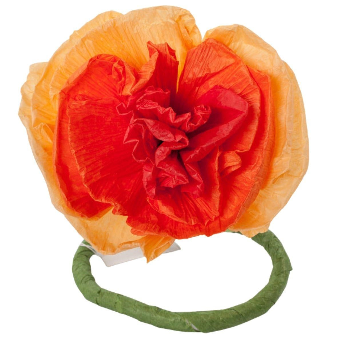 Fiore decorativo arancione in carta, H70 cm (kit da 10)