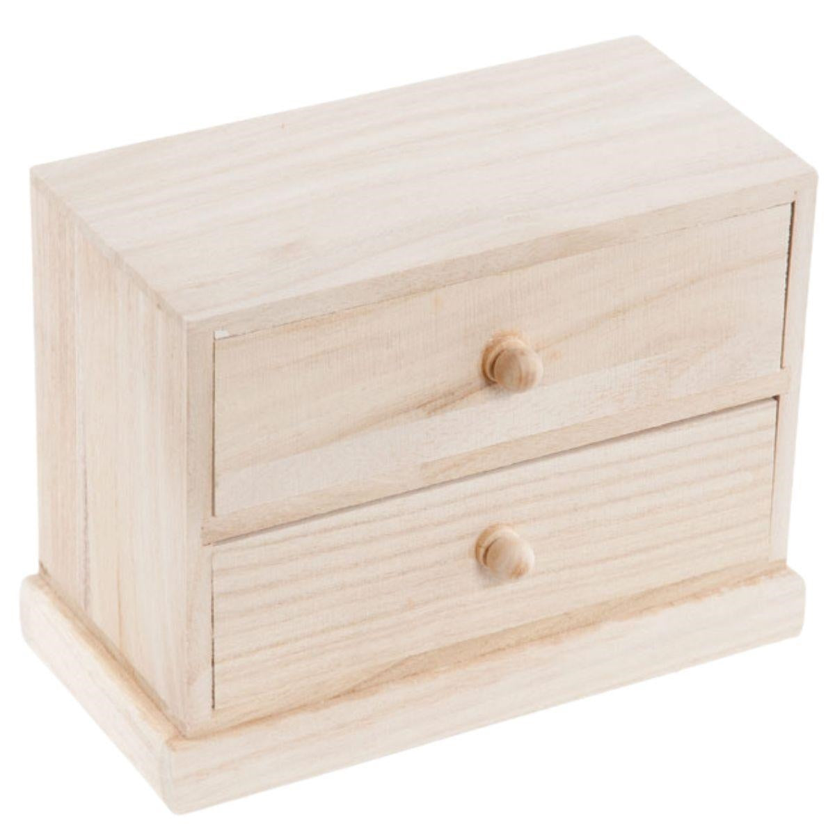 Cassettiera piccola per decoupage con 2 cassetti, 18x9H14,5 cm (kit da 10)