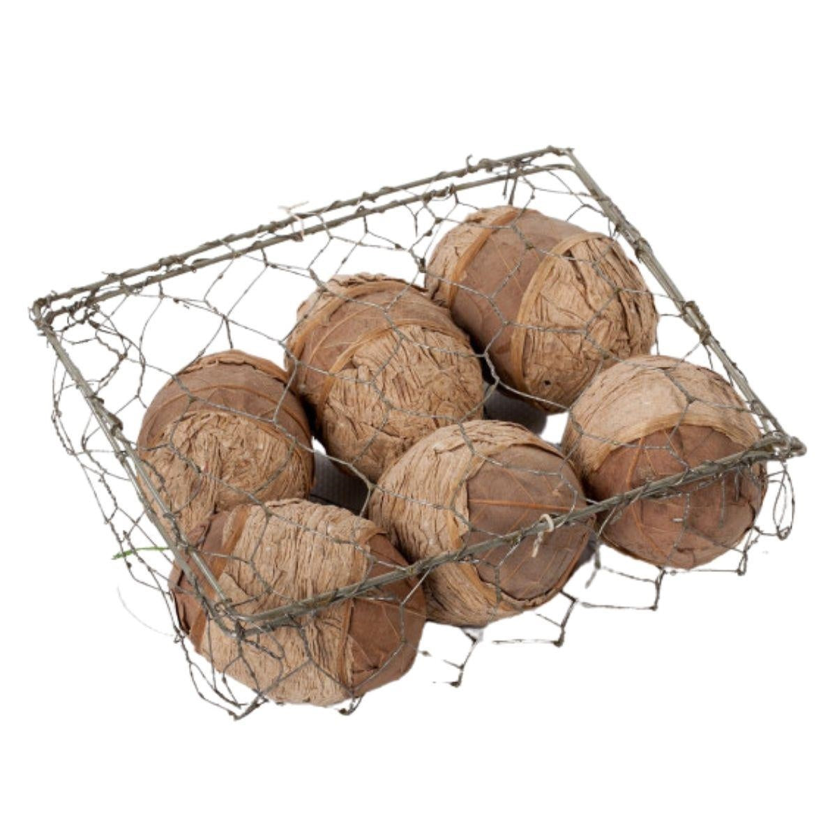 Cestino in filo di ferro con uova decorative (kit da 10)