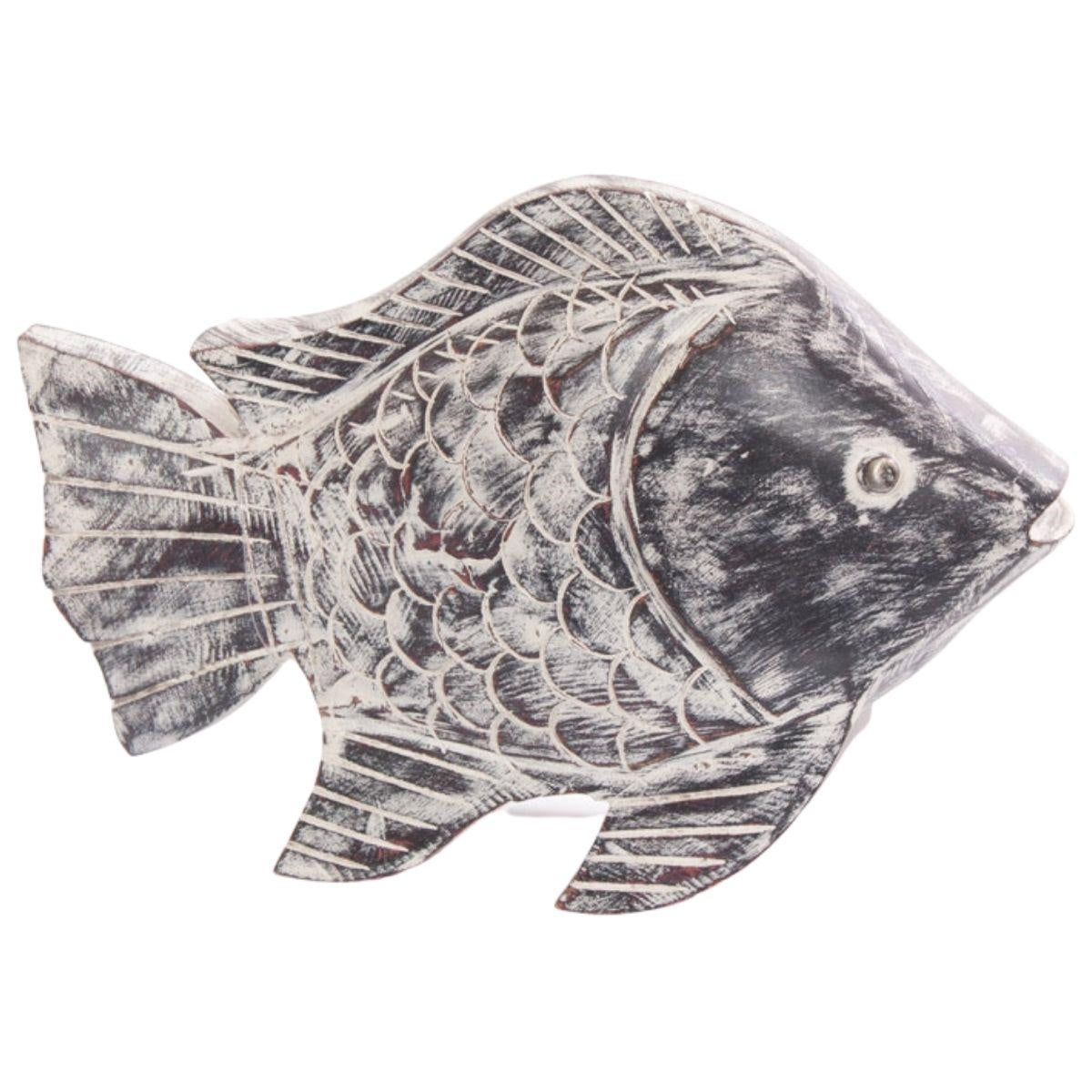 Pesce decorativo in legno di mango, 29x7H19 cm