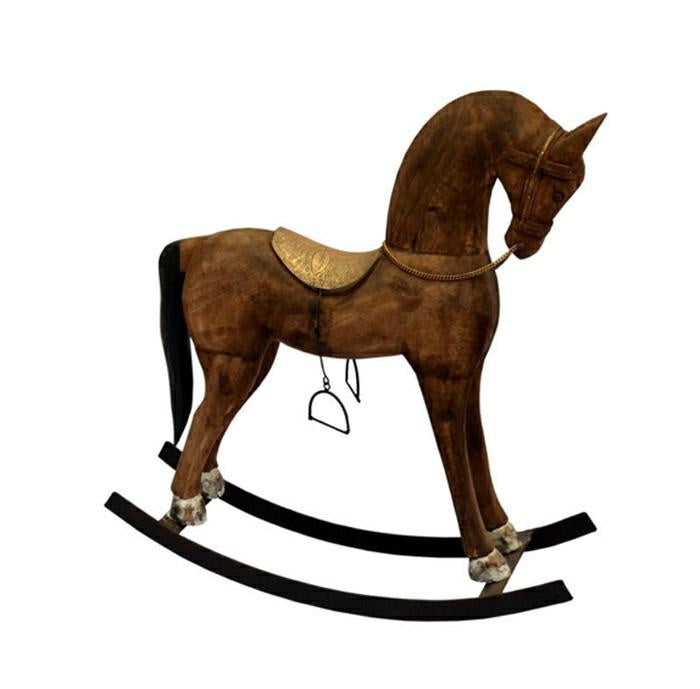 Cavallino a dondolo in legno di mango, 61H66 cm