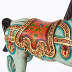 Cavallo a dondolo decorativo in legno di mango