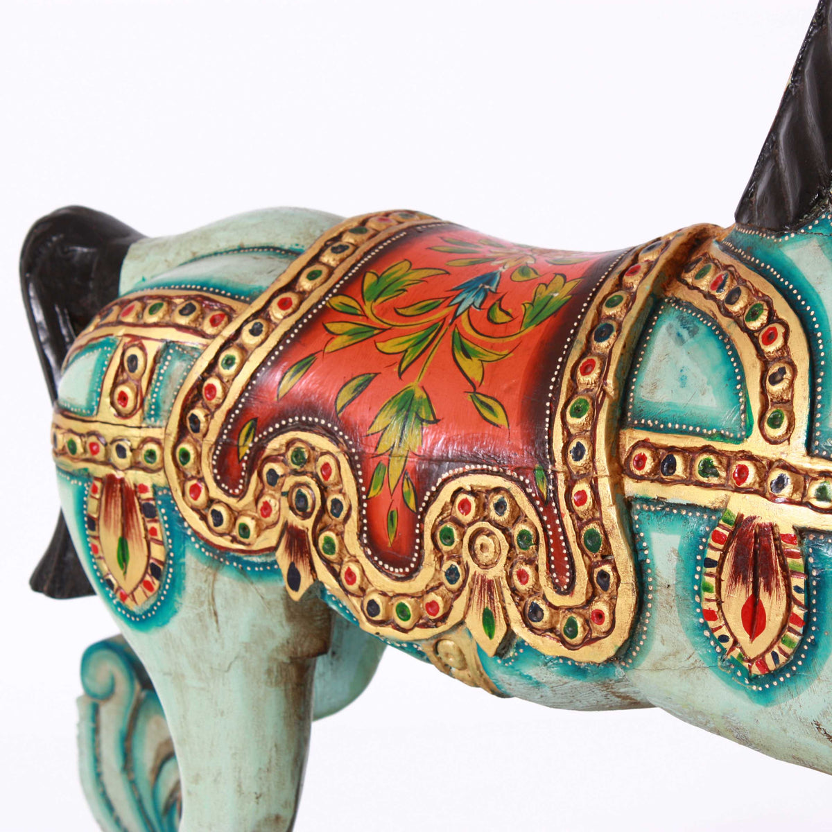 Cavallo a dondolo decorativo in legno di mango