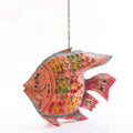 Pesce portacandele in metallo colorato, H47 cm