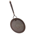 Padella decorativa in metallo con manico in legno, 64H32 cm