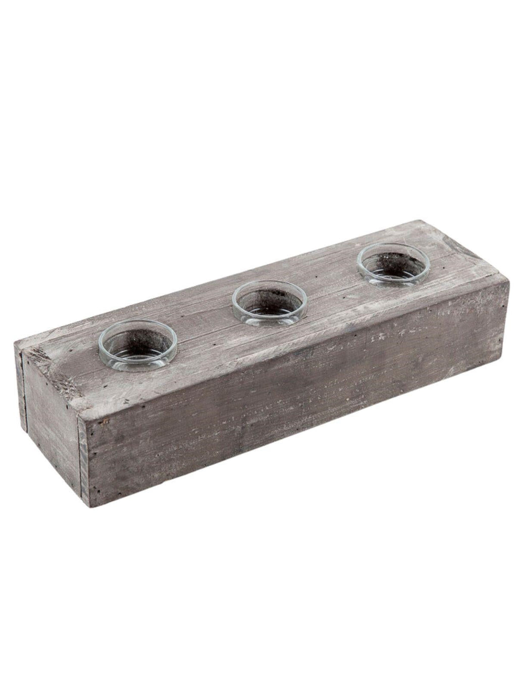 Portacandele in legno, 30X9.5H6 cm (kit da 3)