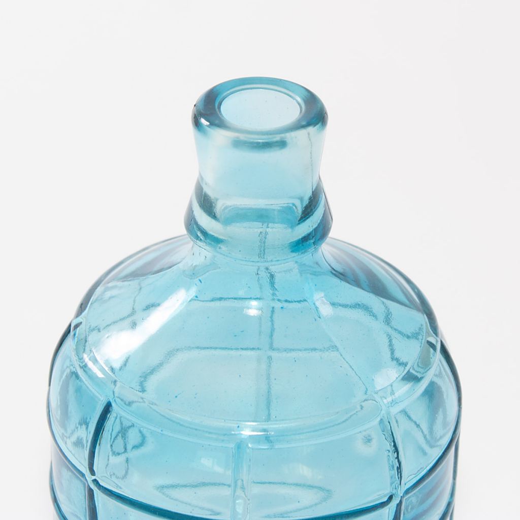 Vaso a bottiglia in vetro azzurro, Ø11H19 cm (kit da 10)