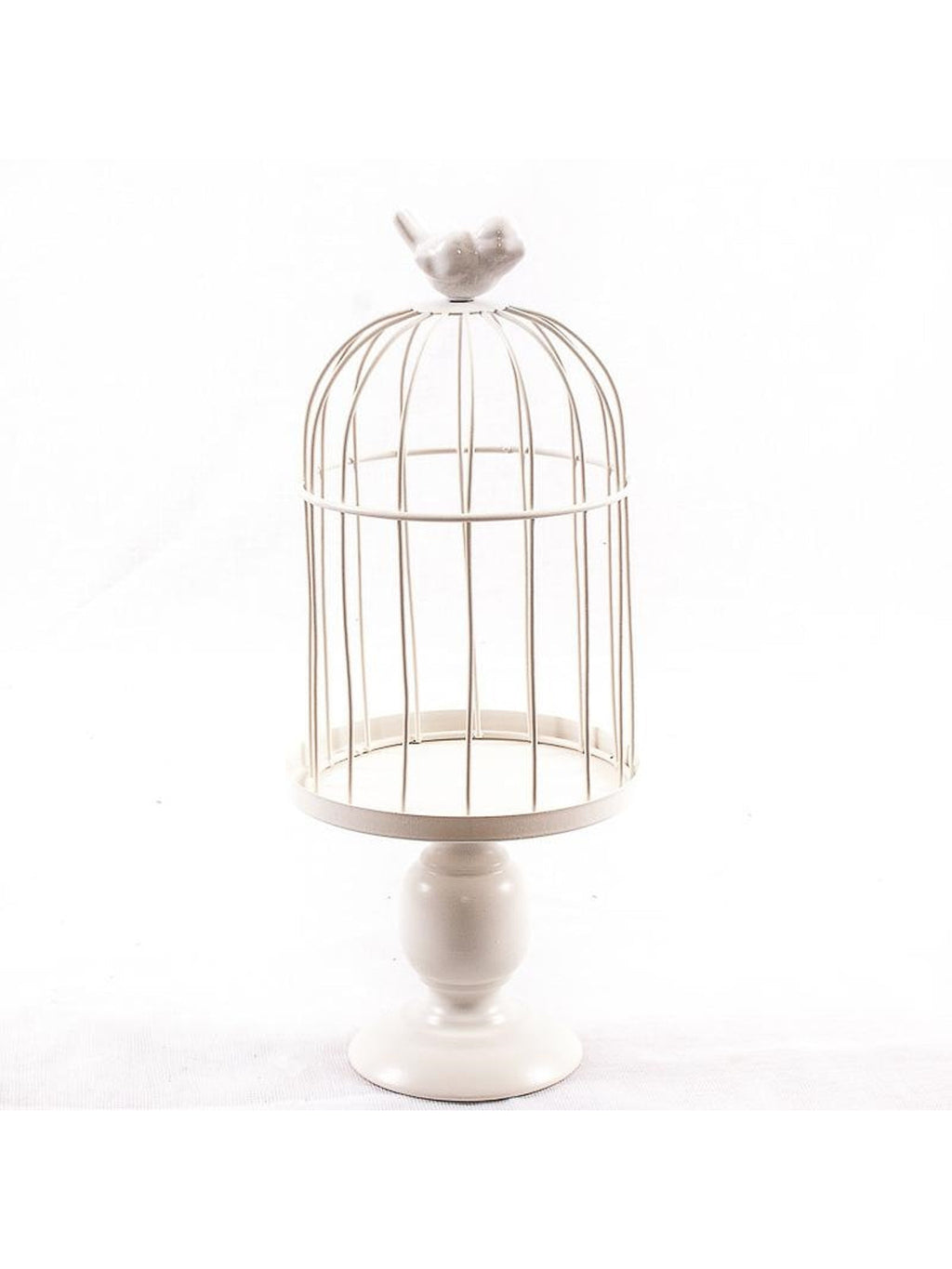 Portafiori a gabbia in metallo bianco, Ø15H34 cm