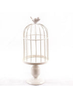 Portafiori a gabbia in metallo bianco, Ø15H34 cm