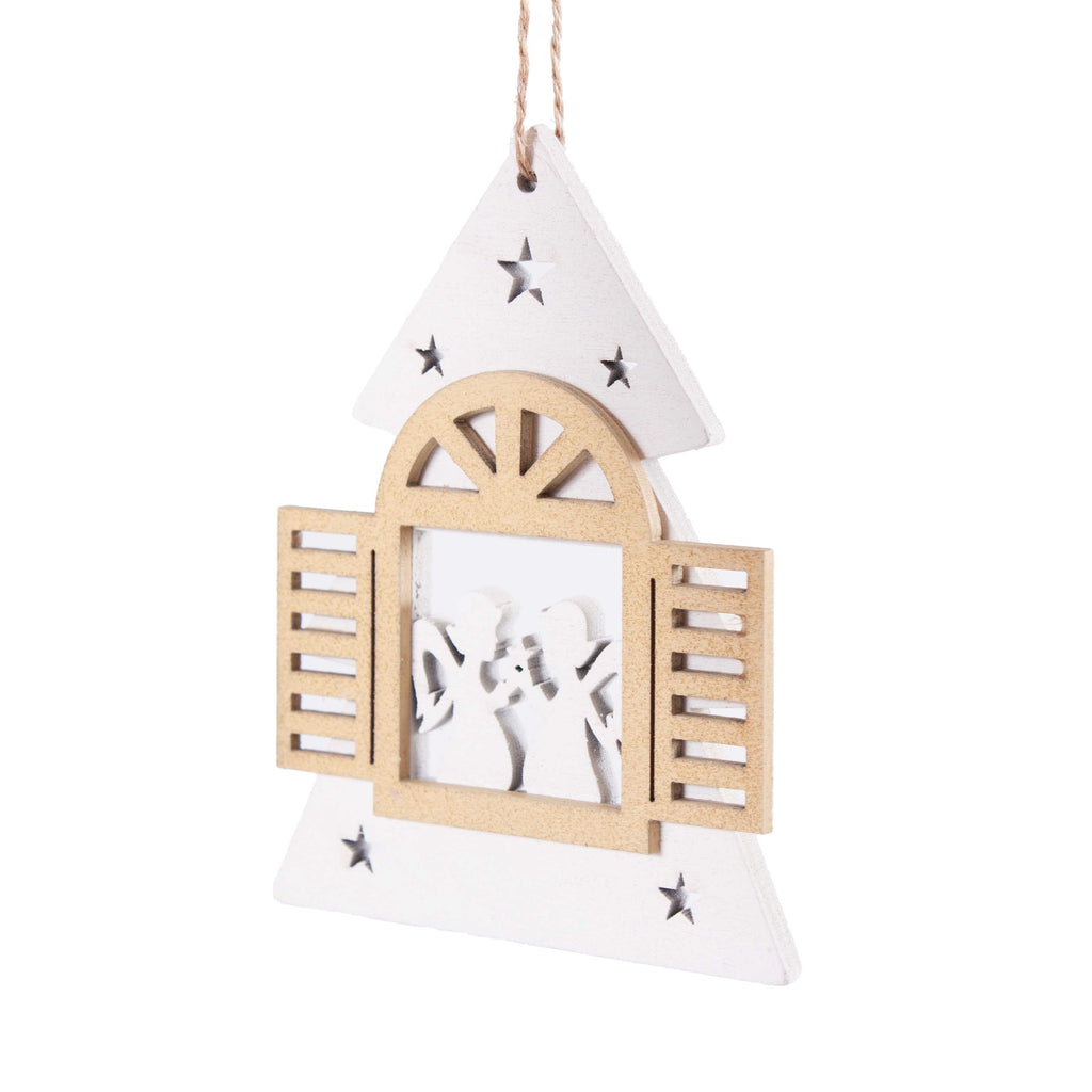 Decorazioni natalizie Finestra H8 cm, confezione da 3 (kit da 10)
