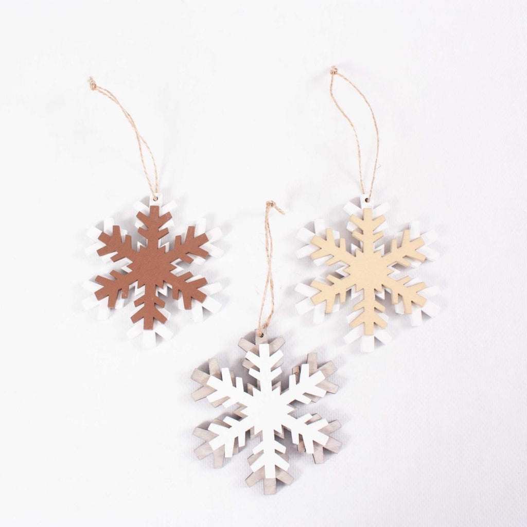 Decorazioni natalizie fiocco di neve, confezione da 3, H8 cm (kit da 10)