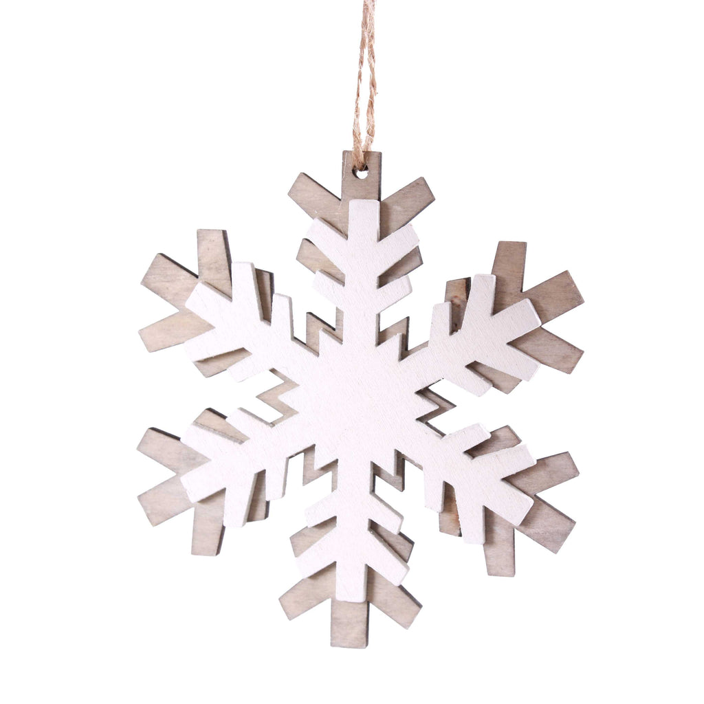 Decorazioni natalizie fiocco di neve, confezione da 3, H8 cm (kit da 10)