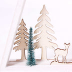 Albero decorativo in legno bianco, H33 cm (kit da 10)