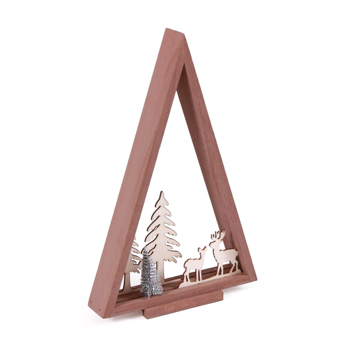 Albero in legno marrone, H33 cm (kit da 10)