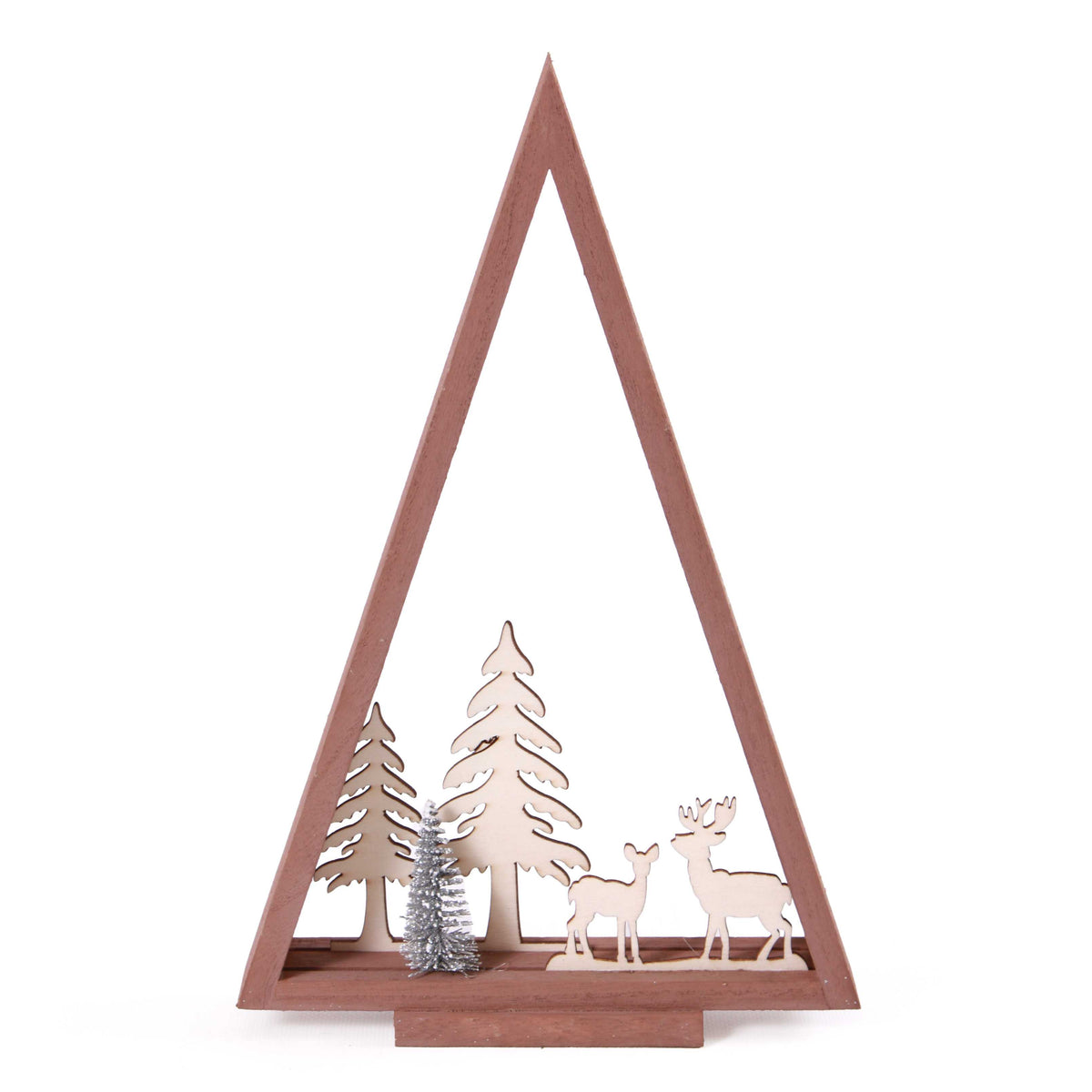 Albero in legno marrone, H33 cm (kit da 10)