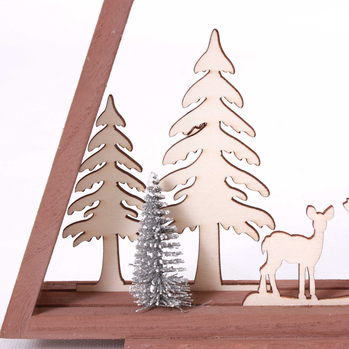 Albero in legno marrone, H33 cm (kit da 10)