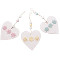Decorazione a cuore in legno, set di 3, H12 cm (kit da 10)