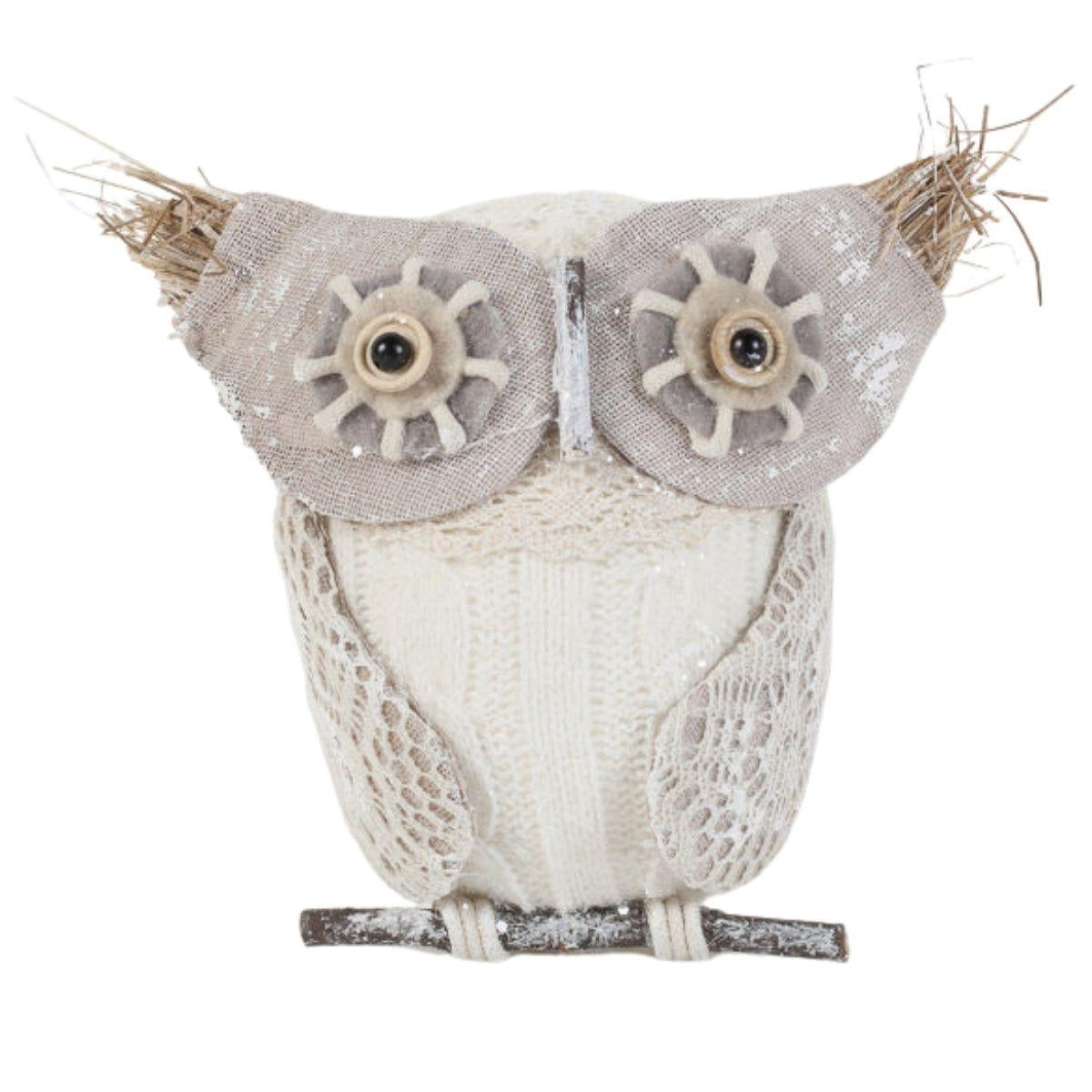 Decorazione gufo in pizzo, 18x7H15 cm (kit da 5)