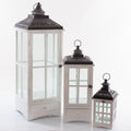 Lanterne in abete bianco, set di 3, 32x32x95 cm