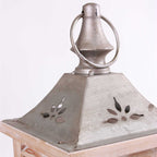 Lanterna in legno di abete sbiancato, 20x20H59 cm, set di 2