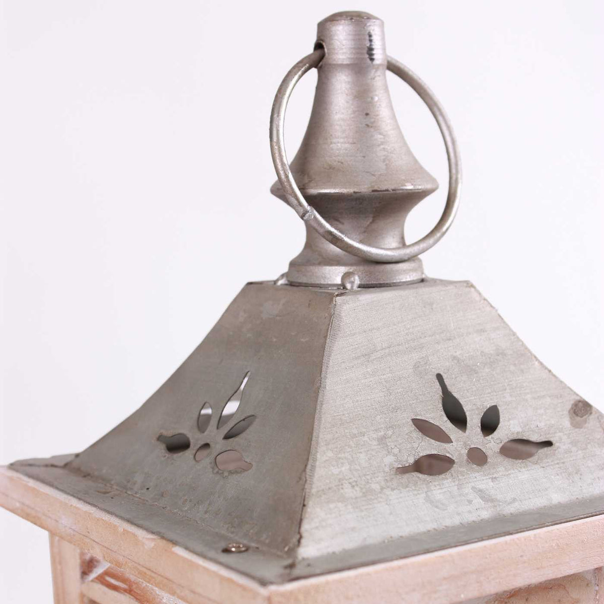 Lanterna in legno di abete sbiancato, 20x20H59 cm, set di 2
