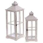 Lanterne in legno di abete, set di 2, 30x28x78 cm