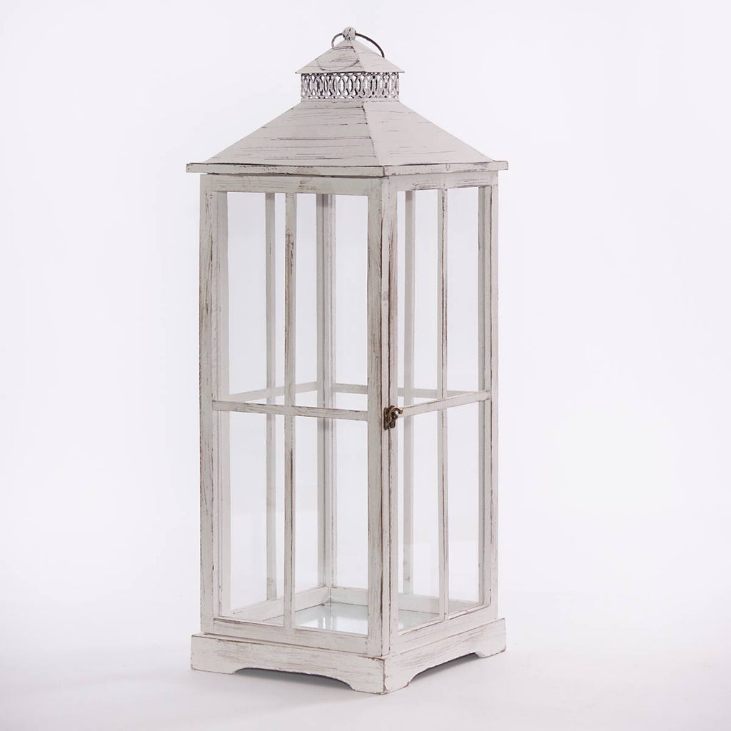 Lanterne in legno di abete, set di 2, 30x28x78 cm