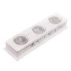 Portacandele in legno sbiancato, 32X9H5 cm