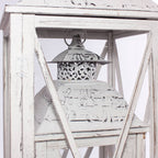 Lanterna in legno di abete, set di 2, 32x32H102 cm