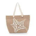 Borsa in juta con stella marina bianca (kit da 5)
