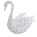 Cigno decorativo in vimini bianco, 100x40x87 cm