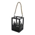 Lanterna in metallo nero, 10x10x15 cm (kit da 5)