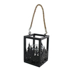 Lanterna in metallo nero, 10x10x15 cm (kit da 5)