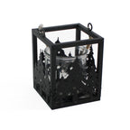 Lanterna in metallo nero, 10x10x15 cm (kit da 5)