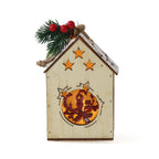 Casetta decorativa appendibile con led, 8x8x12 cm (kit da 10)