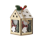 Casetta decorativa appendibile con led, 10x10x15 cm (kit da 10)
