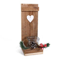 Portacandela in legno di abete con decoro natalizio, 12x12x32 cm (kit da 10)