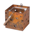 Portacandela in metallo color ruggine, 11x11H11 cm (kit da 5)