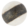 Palla decorativa in legno con applicazione in metallo, Ø10 cm (kit da 5)