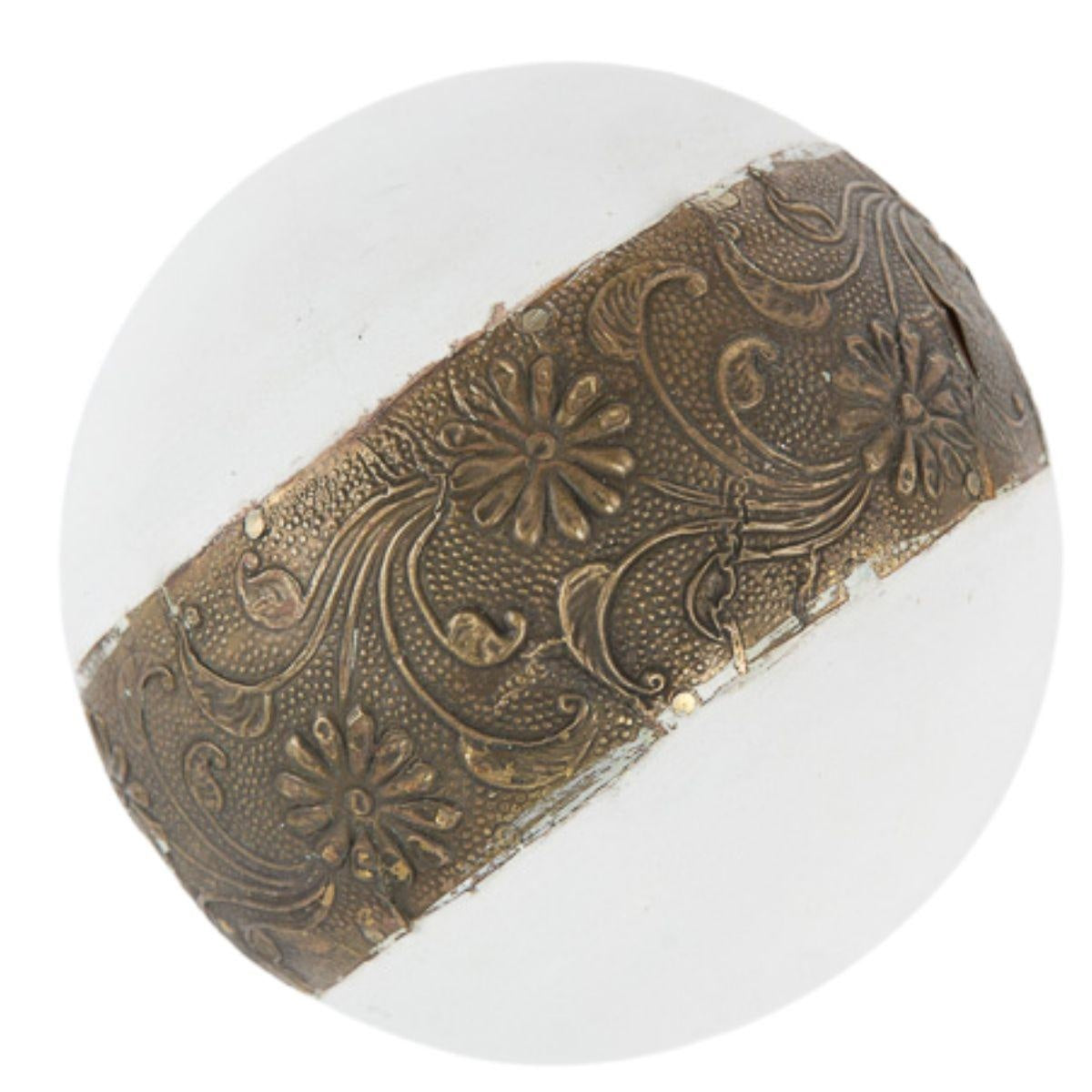 Palla decorativa in legno con metallo dorato, Ø10 cm (kit da 5)