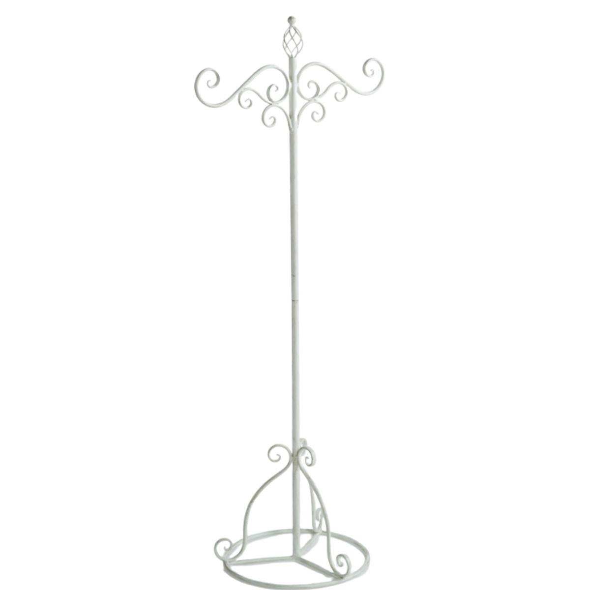 Appendino a stelo in metallo bianco, 54x41x138 cm